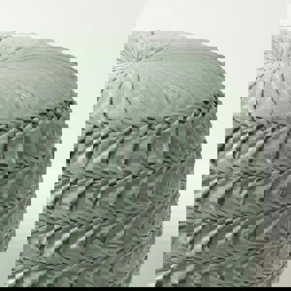 HOMESCAPES Grace Pleated Velvet Pouffe