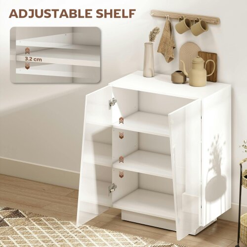 Wyld Haus Ranifa Modern High Gloss White Freestanding Storage Cabinet 2 Doors