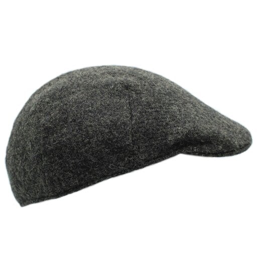 Heather Hats & Accessories Genuine Harris Tweed Wool Flat Cap, Satin Lining, Outdoor Wear, Storm Grey