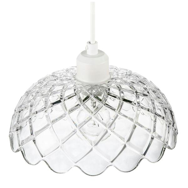 Modern Thick Transparent Glass Light Shade with Wavy Scalloped Edge Image 5