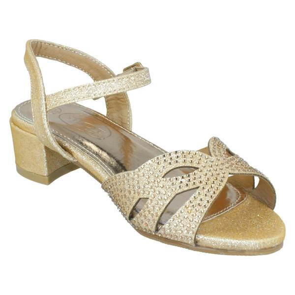 Spot On Girls Spot On Mid Heel Glitter Sandals H1111