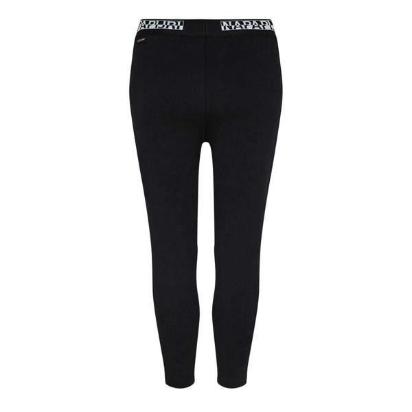 Napapijri Womens/Ladies Cotton Blend Vertical Logo Leggings - Black - 