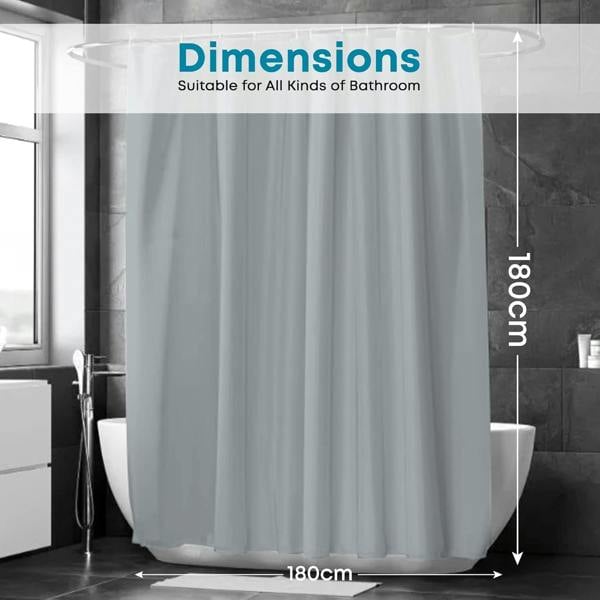 Blue Canyon Grey Polyester Shower Curtain 180x180cm