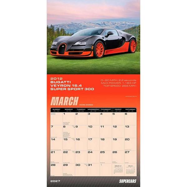 Supercars Calendar 2027, Wall Calendars, Month To View, Transport, Gift