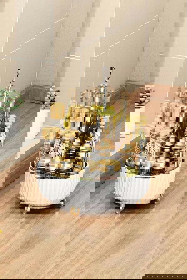 Living and Home 28CM All-purpose Turntable-style Material Storage Spinning Fruit Plate Skincare Cosmetic Organizer