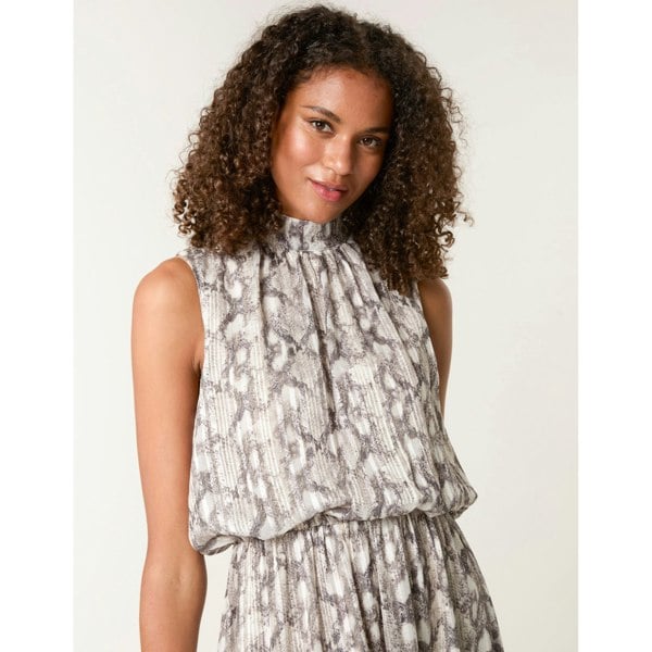 Blue Vanilla Snake Print Diamante Dress