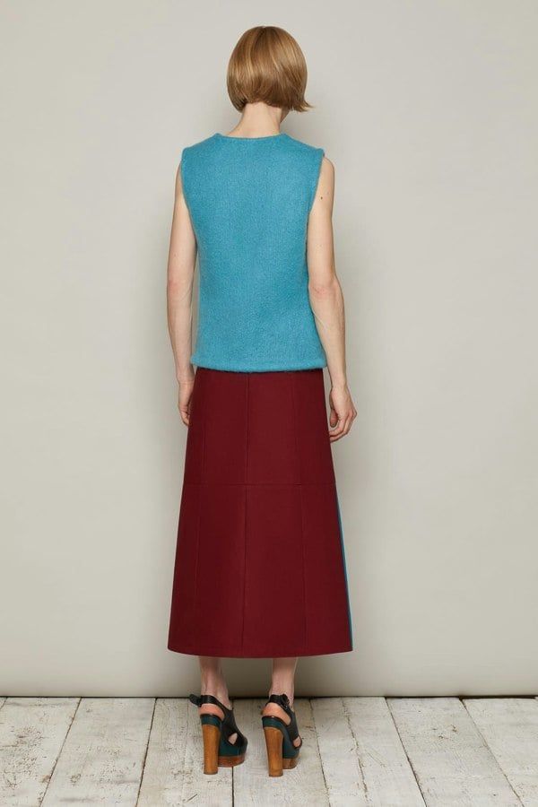 Bo Carter A Line Huberta Skirt in Organic Cotton - Maroon