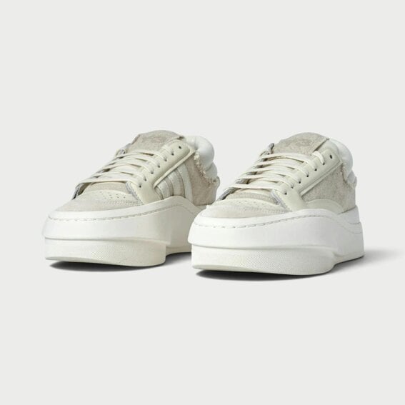 Y-3 Adidas x Y-3 Centennial Low Leather Trainers Off White