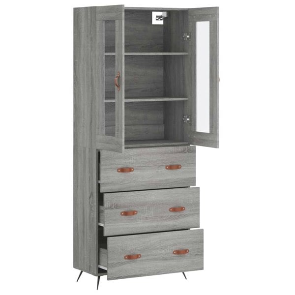 Berkfield Highboard Grey Sonoma 69.5x34x180 cm Engineered Wood