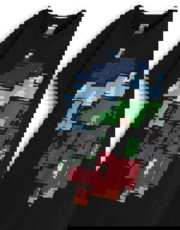 Minecraft Boys Black Short Sleeved T-Shirt