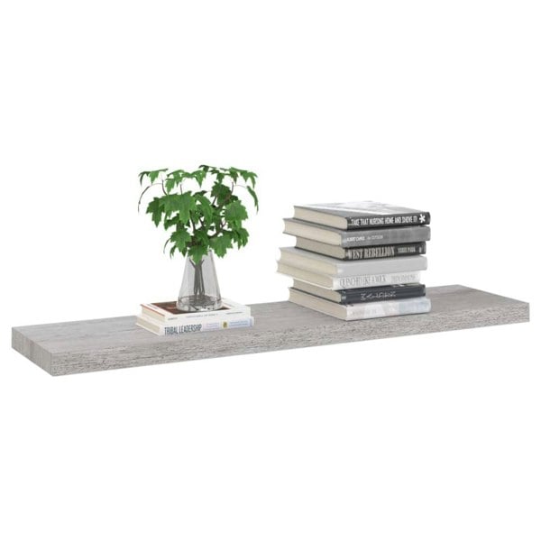 Berkfield Floating Wall Shelf Concrete Grey 90x23.5x3.8 cm MDF