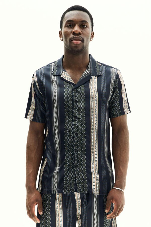 Elaina Fashion Men’s Premium Matching Shirt & Shorts Set – Regular fit - Navy