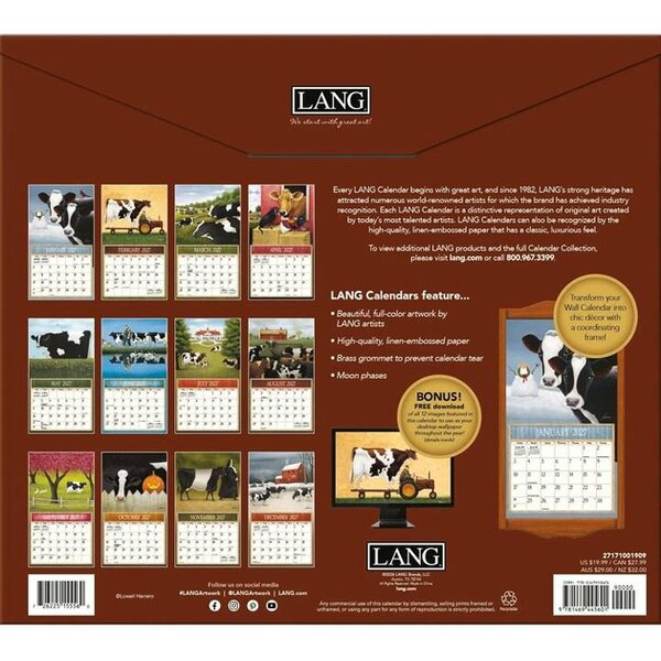 Cows, Cows, Cows Deluxe Calendar 2027, Deluxe Calendars, Month To View, Animals, Gift