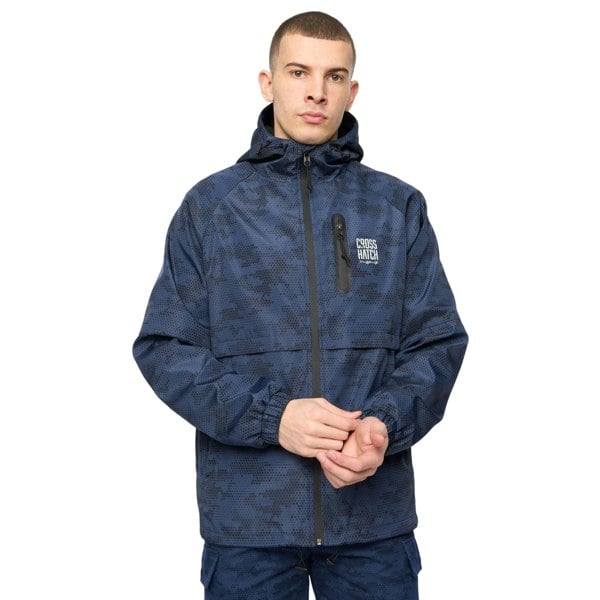 Crosshatch Mens Janscore All-Over Print Jacket - Blue