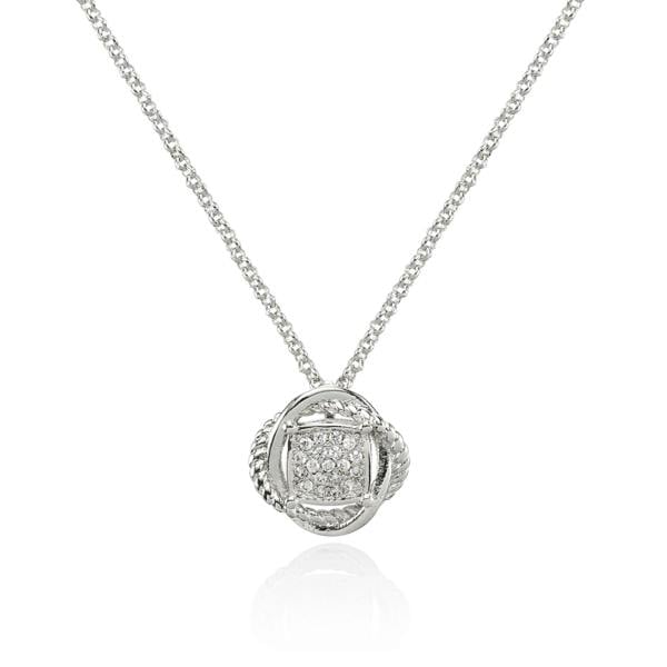 Knot Pendant Necklace with Cubic Zirconia - namana.london