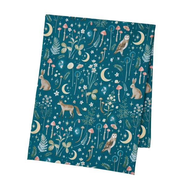 Catherine Lansfield Enchanted Twilight Animals Cotton Table Cloth Green