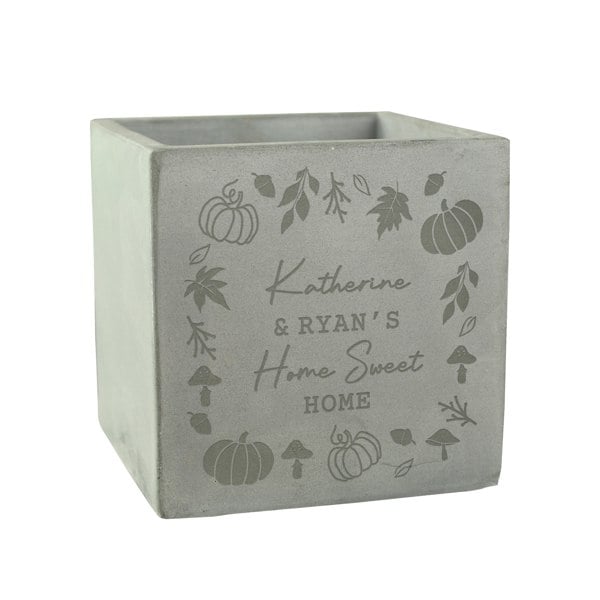 Personalised Memento Company Personalised Pumpkin Concrete Plant Pot