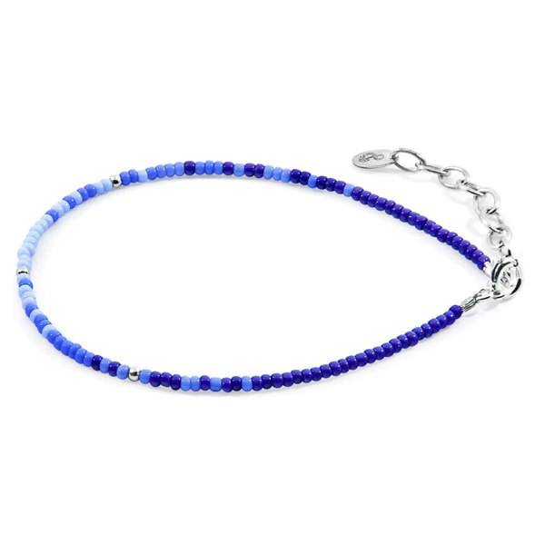 Anchor & Crew Blue - Blue Paulina Silver and Miyoko Glass Bracelet