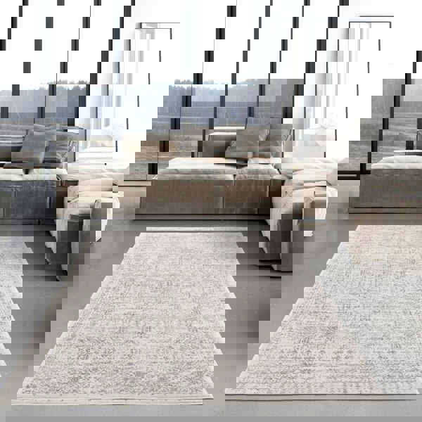 Living Room Rug Vintage Design In Cream