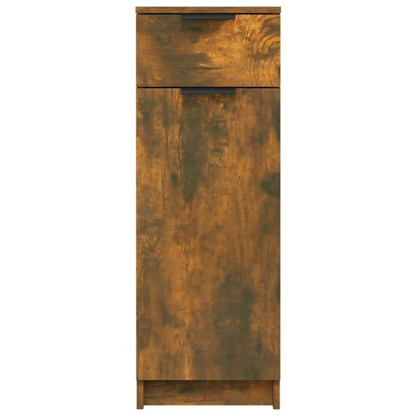 Berkfield Bathroom Cabinet Smoked Oak 32x34x90 cm Engineered Wood