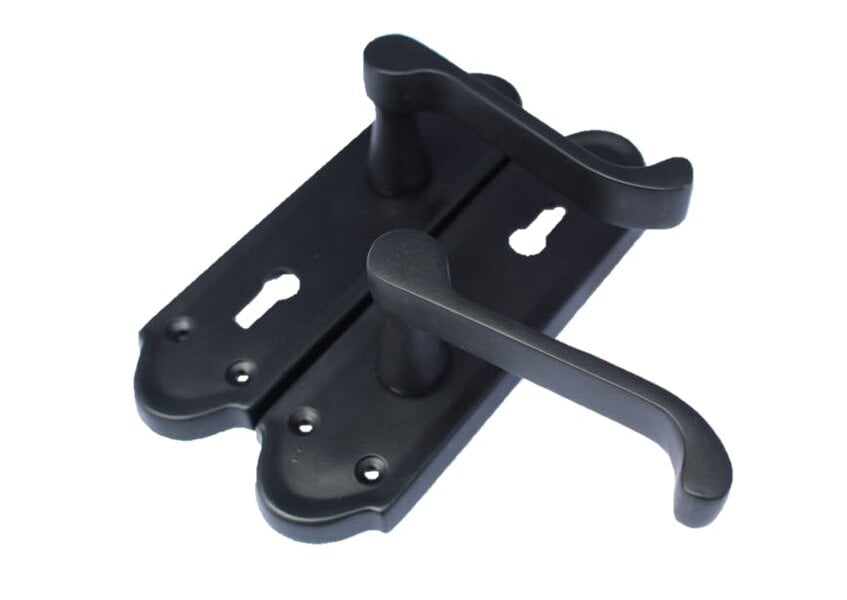 EDH Door Hardware Askworth Door Handle Set – Matt Black Internal Lock Door Handles 170mm x 48mm