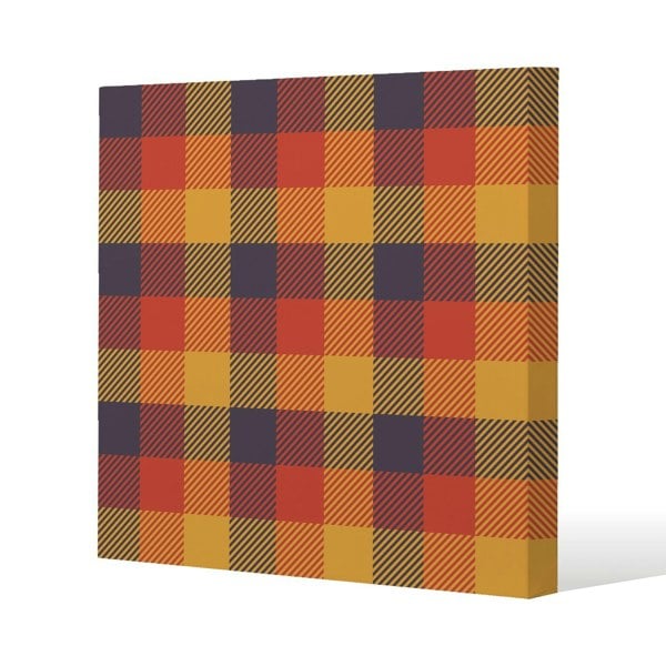 Benjamin Tate Design Orange Check Pattern (Canvas Print)