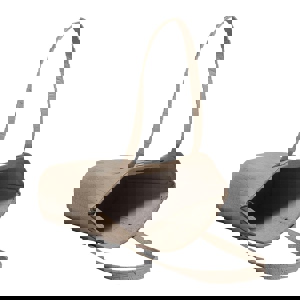 Assots London 'MELANIE' Nude Croc Real Leather Unlined Bucket Bag