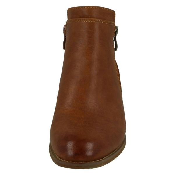 Spot On Ladies Spot On Mid Heel Ankle Boots F51137