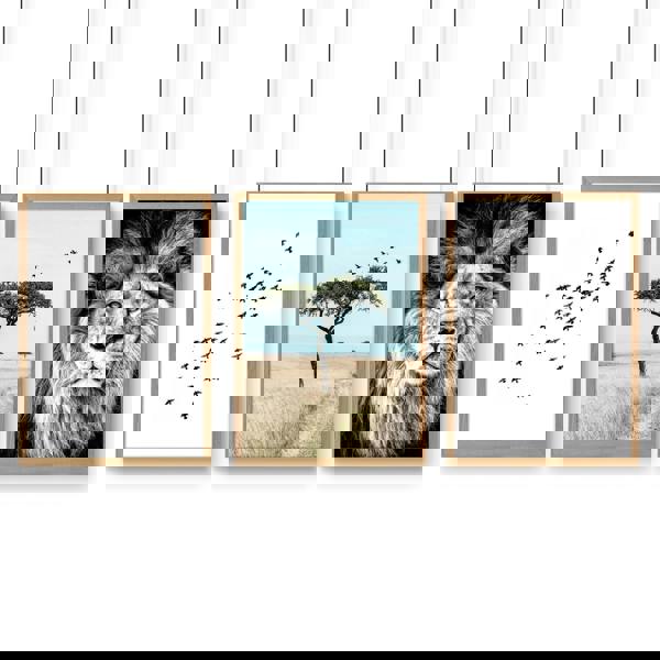 Living Room Wall Art Canvas | Set of 3 African Wildlife Wall art Prints