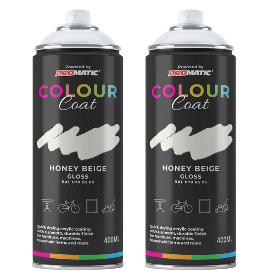 Colour Coat 2X Honey Beige RAL 070 85 05 Gloss Spray Paint 400ml