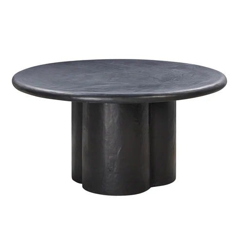 Furniture Edit Elika Black Faux Plaster Round Dining Table Indoor Or Outdoor