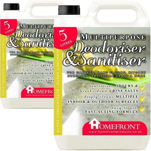 Homefront Multipurpose Deodoriser & Sanitiser Removes Germs & Odours on Carpets Hard Floors Artificial Grass & More 10L
