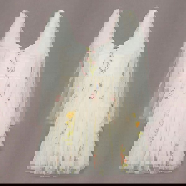 UK Flower Girl Boutique Enchanted Angel Dress - Embroidered Ivory Tulle