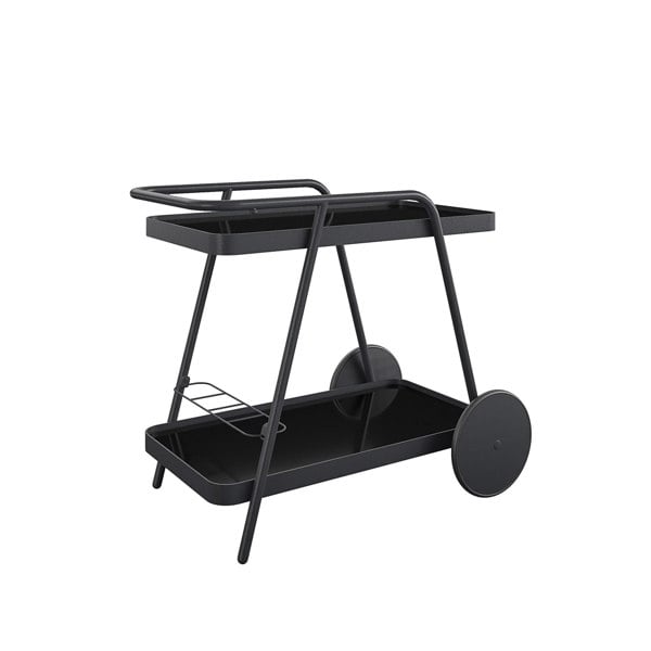 Dorel Home Novogratz Barbie Outdoor Bar Cart with Wheels Charcoal