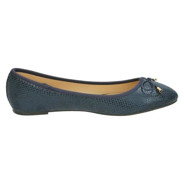 Spot On Ladies Spot On Bow Trim Ballerinas