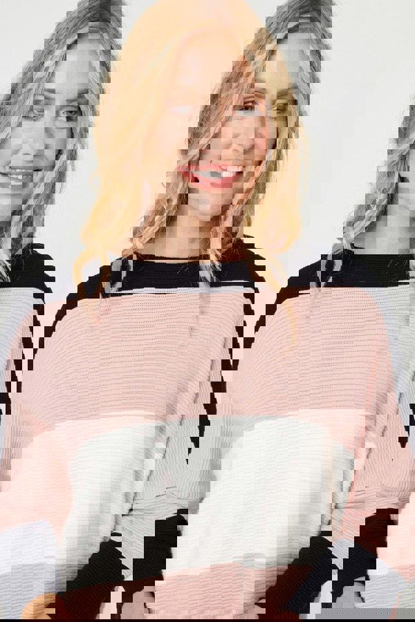 Pink | Colour Block Oversized Batwing Top
