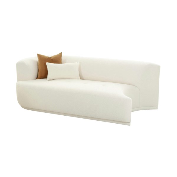 Furniture Edit Fickle Cream Boucle Modular LHF Loveseat