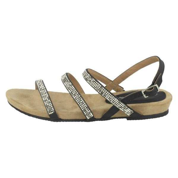 Leather Collection Ladies Leather Collection Diamante Slingback Sandals