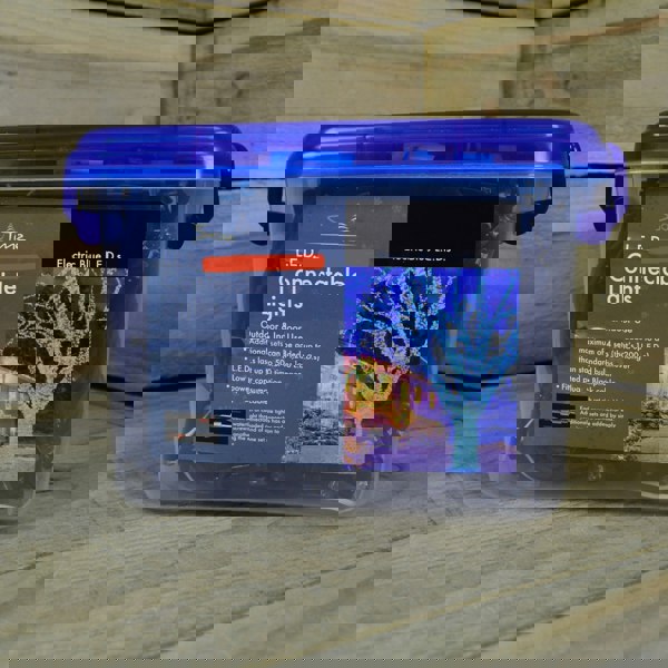 Samuel Alexander 300 Electric Blue LED Super-Long 29.9m Connectable Lights on a Black Cable