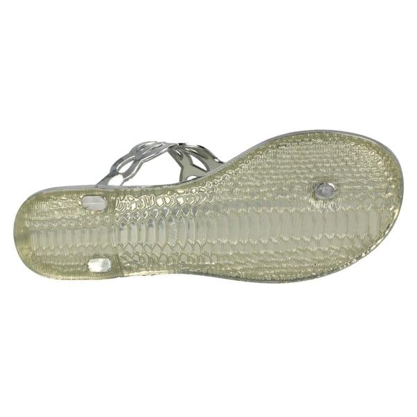 Spot On Ladies Spot On Flat Toepost Crocodile Pattern Sandal