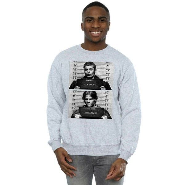 Supernatural Mens Winchester Mugshots Sweatshirt - Sports Grey