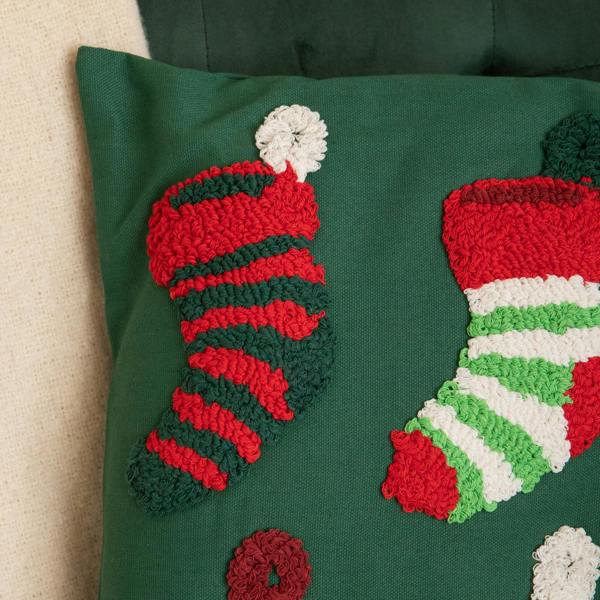 Samuel Alexander 45cm Dark Green Soft Decorative Christmas Stocking Cushion