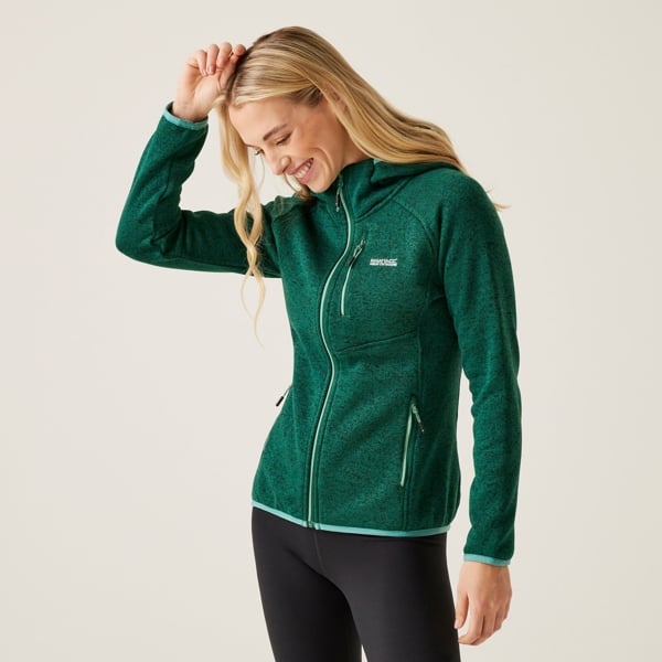 Regatta Women's Newhill Marl Hooded Fleece Jacket - Rainforest