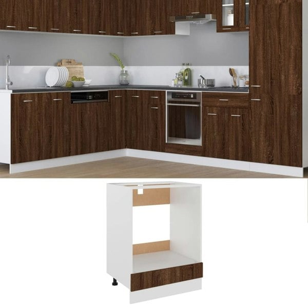 Berkfield Oven Cabinet Brown Oak 60x46x81.5 cm Engineered Wood