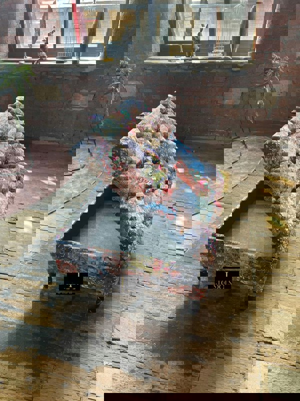 ISTOOLS Premium Handmade Damask Multicolour Storage Ottoman Bench – UK Storage Seat & Coffee Table