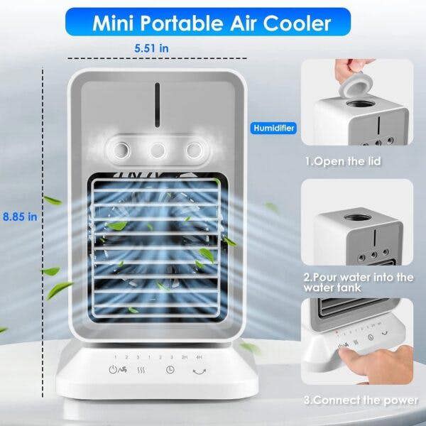 Leaper Portable Desktop Air Cooler Fan with Water Cooling