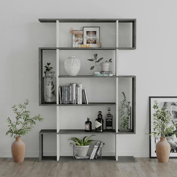 Decortie Mito Modern Freestanding & Wall Mounted Bookcase Sonoma 5-Tier Display Unit Tall for Home & Office 161cm