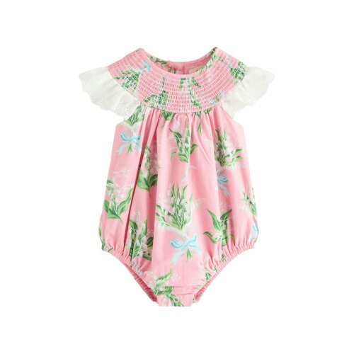 Cath Kidston Baby Girls Printed Broderie Romper - Pink