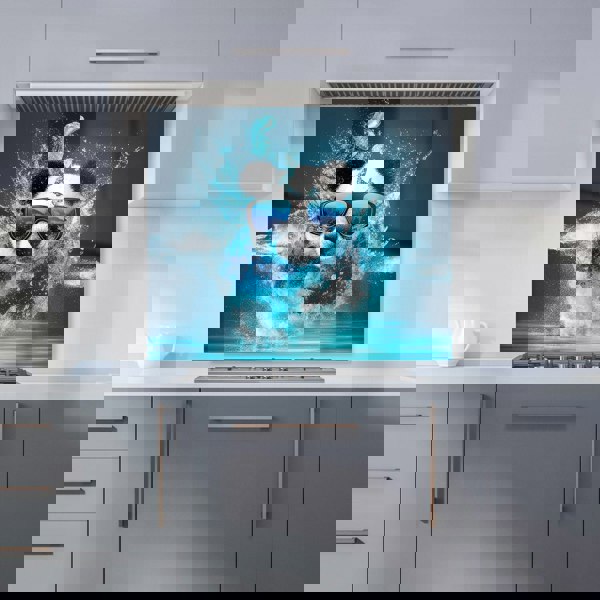 Warren Reed - Designer Panda With Glasses Splashart Water Kitchen Splashback