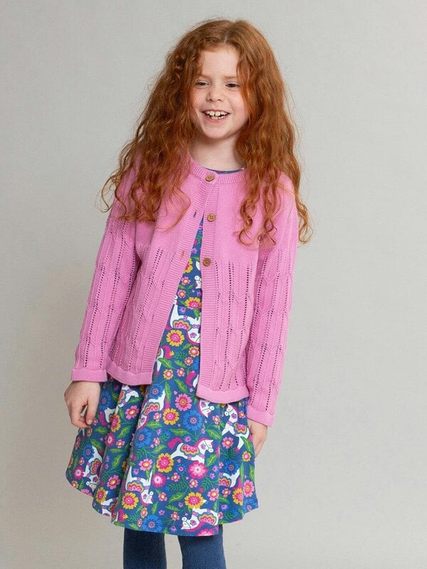 Kite Girls Organic Together Cardi Peony